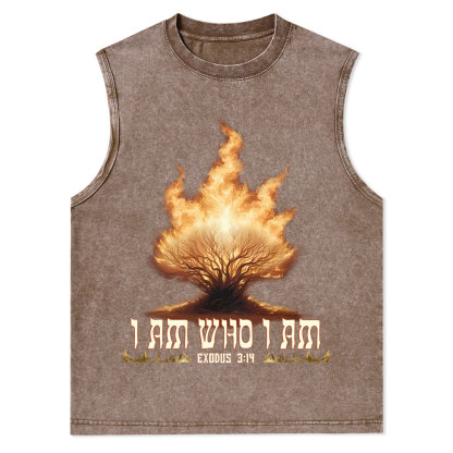 I Am Who I Am Christian Washed Tank Top