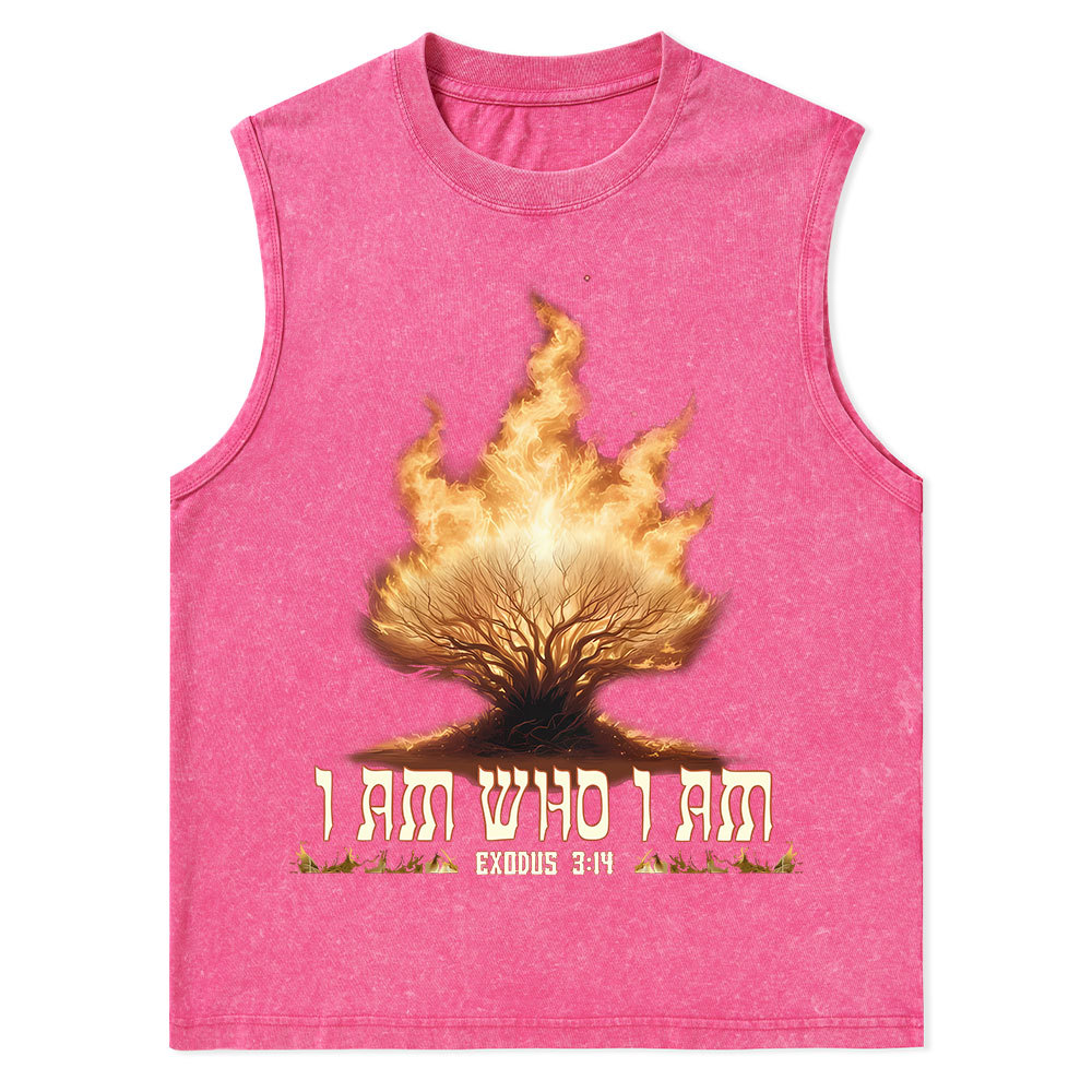 I Am Who I Am Christian Washed Tank Top