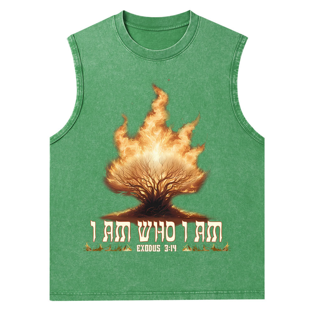 I Am Who I Am Christian Washed Tank Top