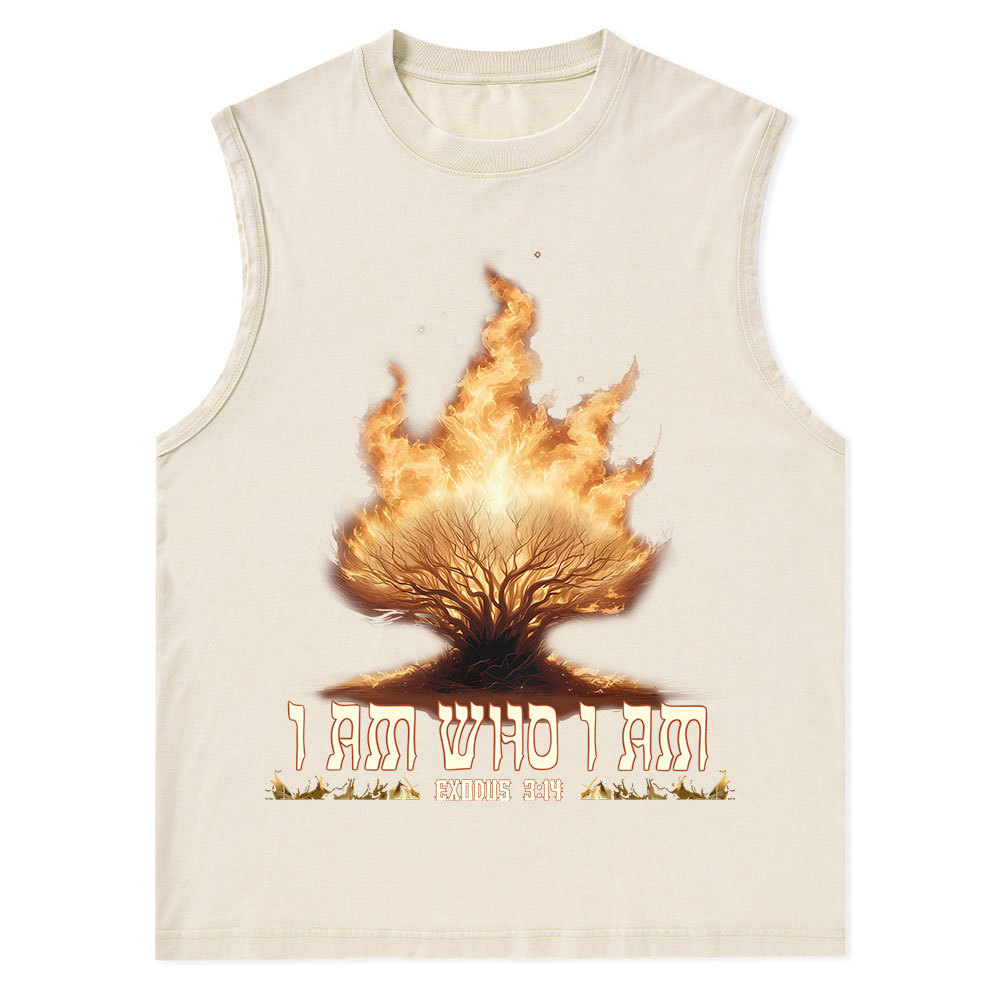 I Am Who I Am Christian Washed Tank Top