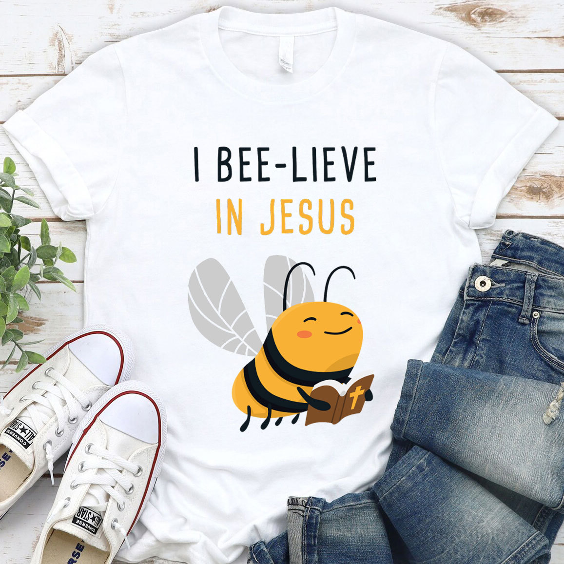 I Bee-lieve In Jesus Christian T-Shirt