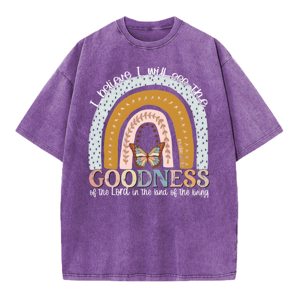 I Believe I Will See The Goodness Christian Washed T-Shirt