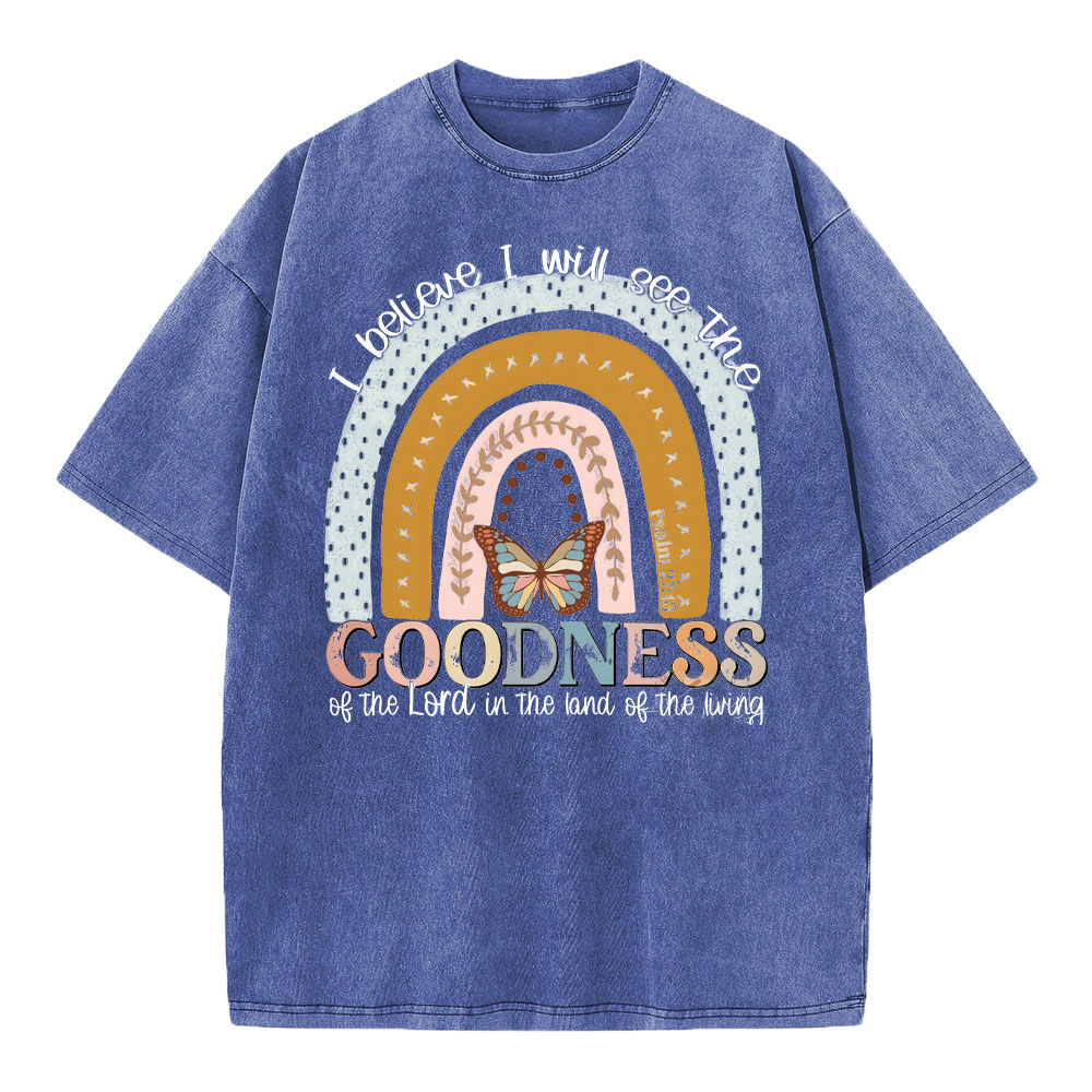 I Believe I Will See The Goodness Christian Washed T-Shirt