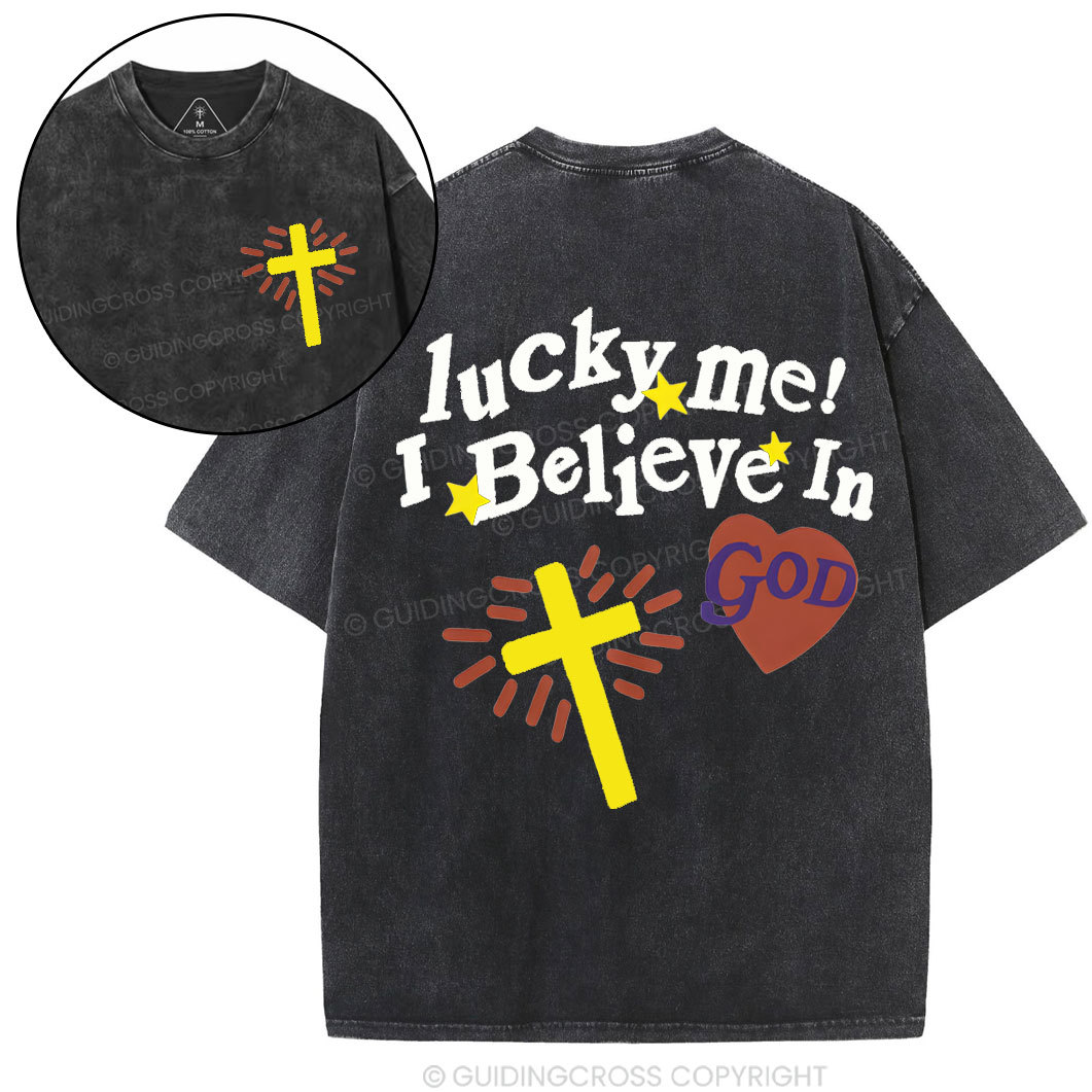 I Believe In God Chirstian Washed T-Shirt