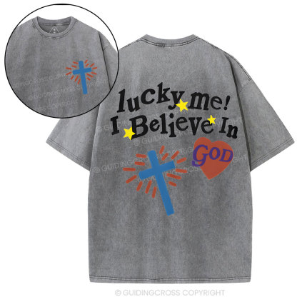 I Believe In God Chirstian Washed T-Shirt
