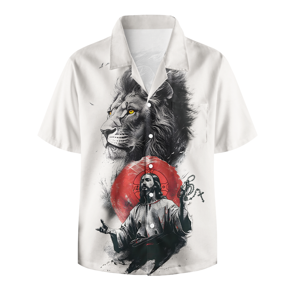 Frist Of All I'm God Pieces Christian Hawaiian Shirt Sale - GuidingCross