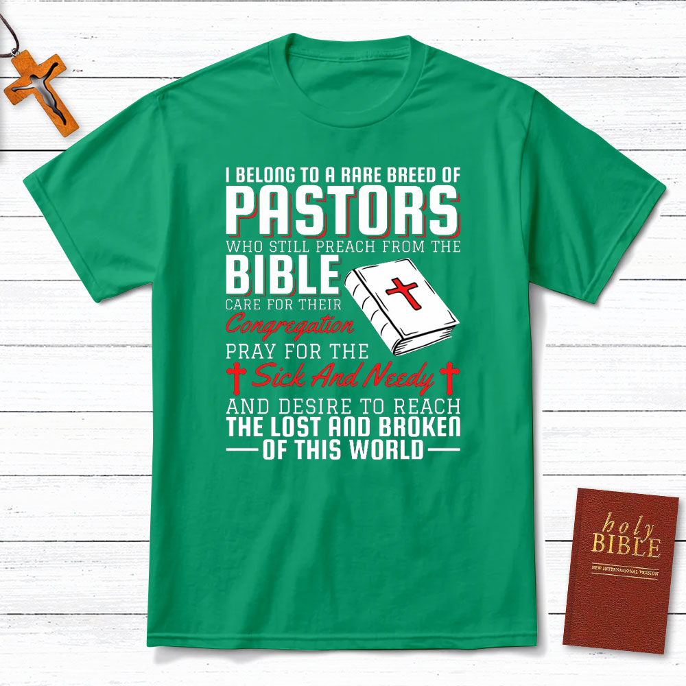 I Belong To A Rare Breed Of Pastors Christian T-Shirt