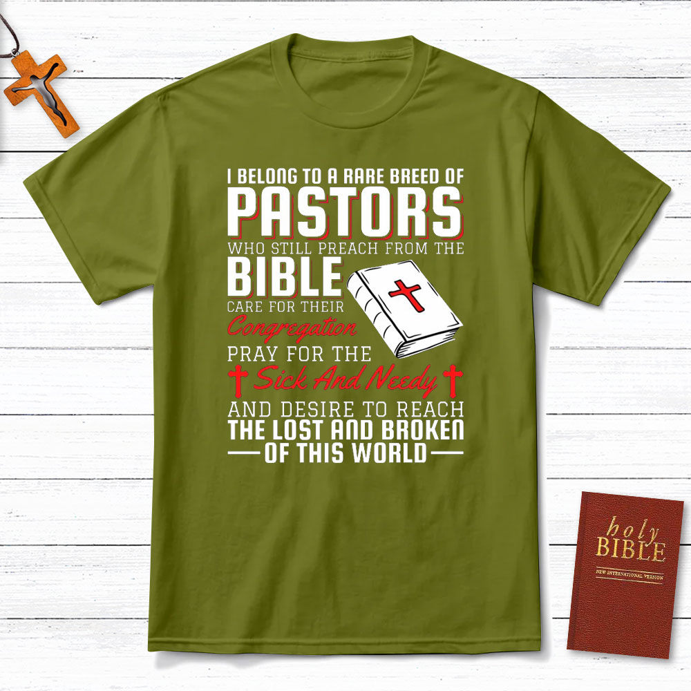 I Belong To A Rare Breed Of Pastors Christian T-Shirt
