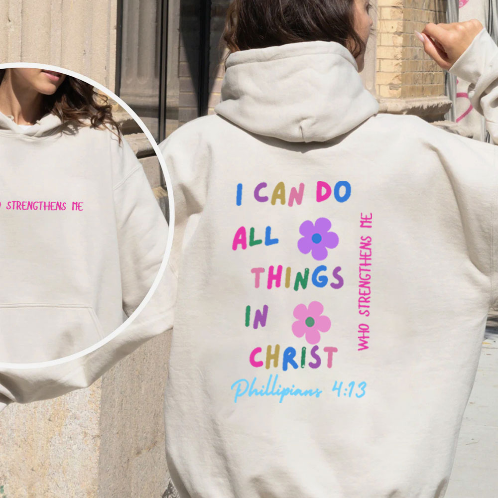 I Can Do All Thing In Christ Christian Fleece Hoodie Set