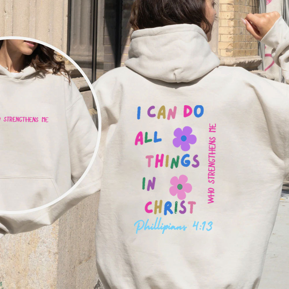 I Can Do All Thing In Christ Christian Fleece Hoodie Set