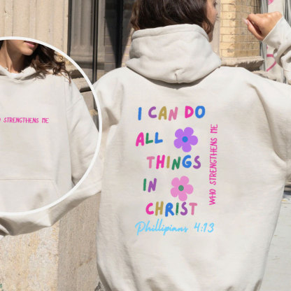 I Can Do All Thing In Christ Christian Fleece Hoodie Set