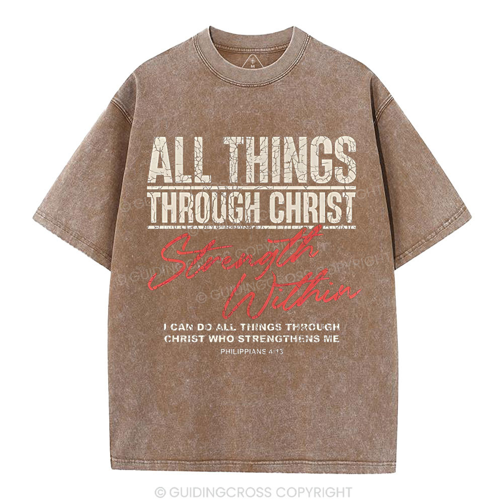 I Can Do All Thing With Christ Christian Washed T-Shirt