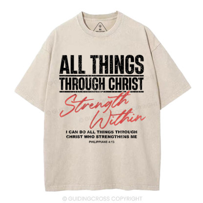 I Can Do All Thing With Christ Christian Washed T-Shirt