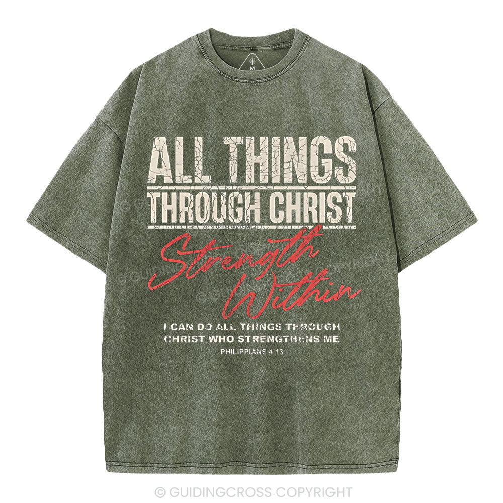 I Can Do All Thing With Christ Christian Washed T-Shirt