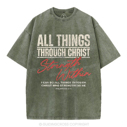 I Can Do All Thing With Christ Christian Washed T-Shirt