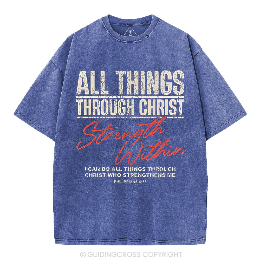 I Can Do All Thing With Christ Christian Washed T-Shirt