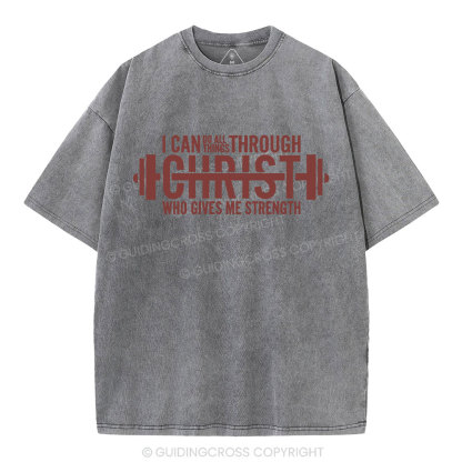 I Can Do All Thing With Christ Christian Washed T-Shirt