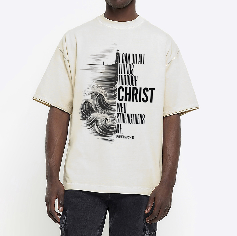 I Can Do All Things Christ Who Strengthens Me Christian Washed T-Shirt