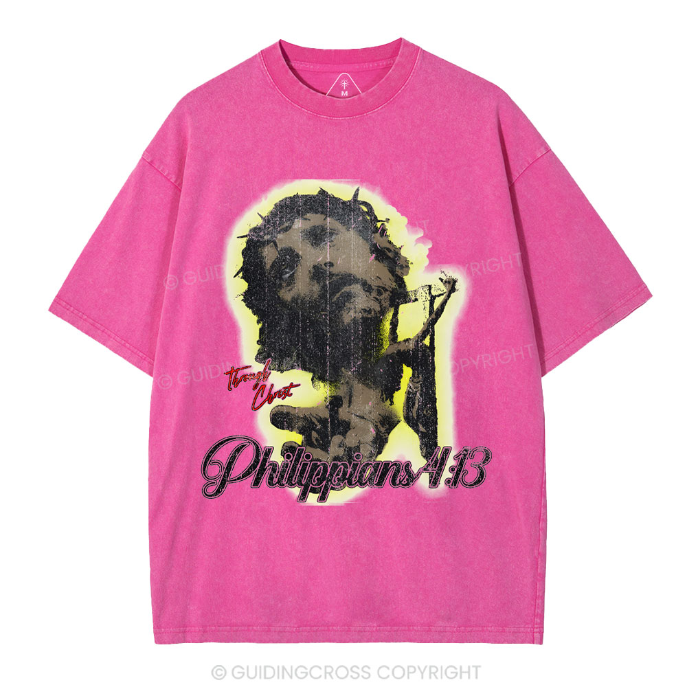 I Can Do All Things Though Christ Christian Washed T-Shirt