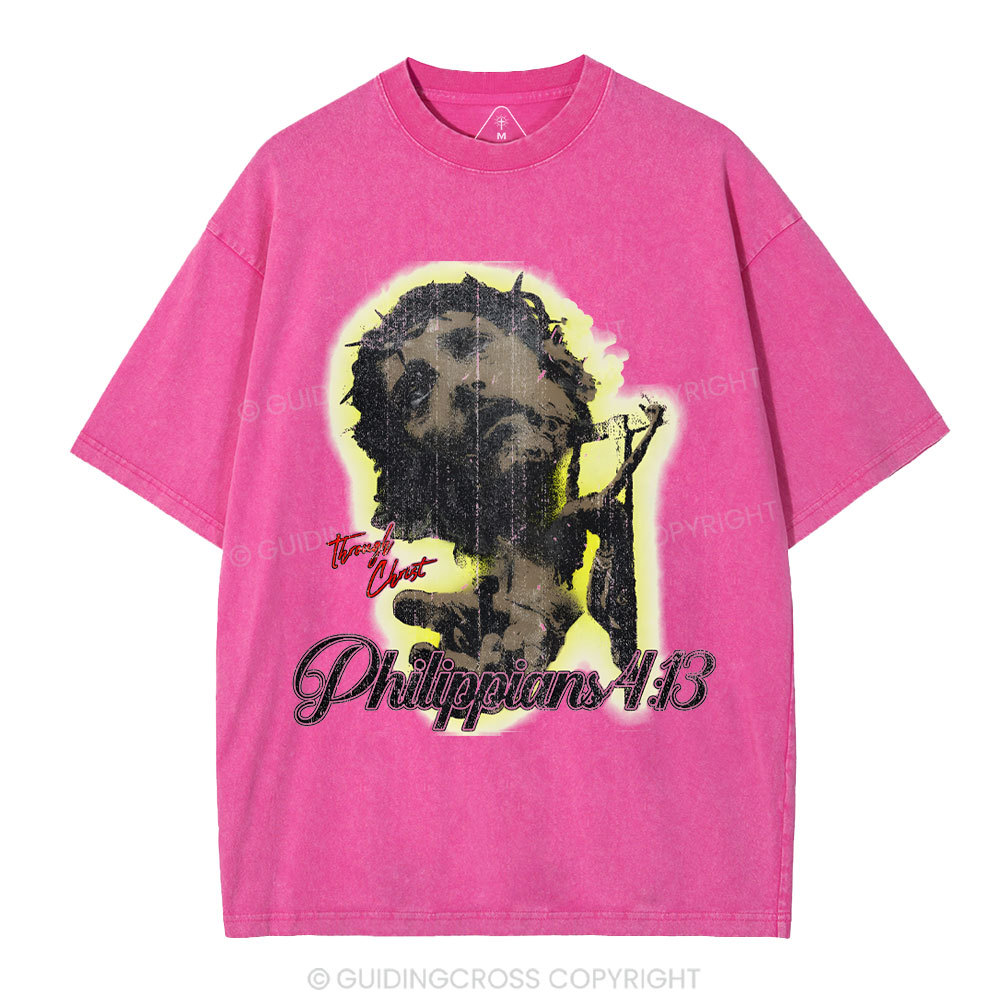 I Can Do All Things Though Christ Christian Washed T-Shirt