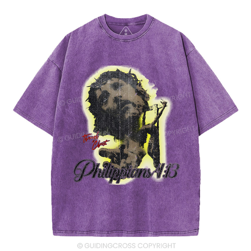 I Can Do All Things Though Christ Christian Washed T-Shirt