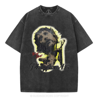 I Can Do All Things Though Christ Christian Washed T-Shirt