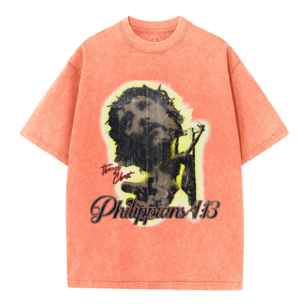 I Can Do All Things Though Christ Christian Washed T-Shirt