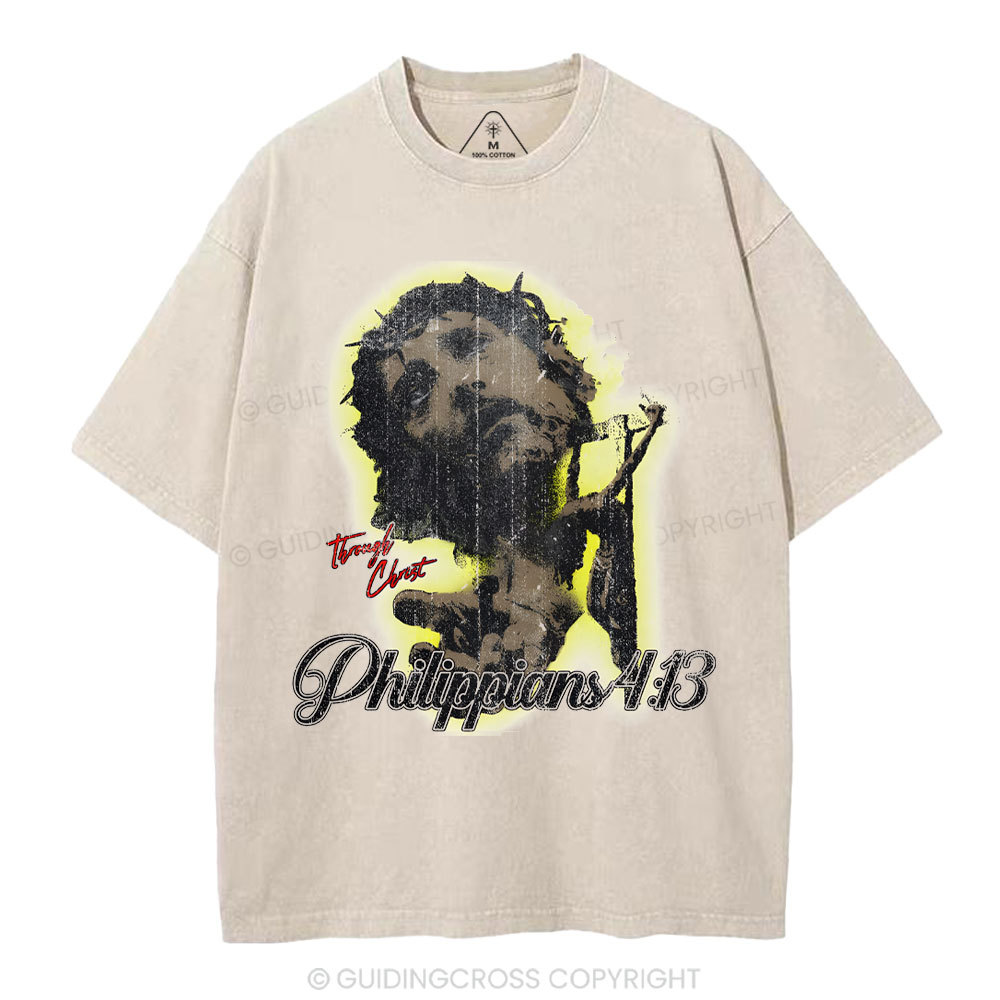 I Can Do All Things Though Christ Christian Washed T-Shirt