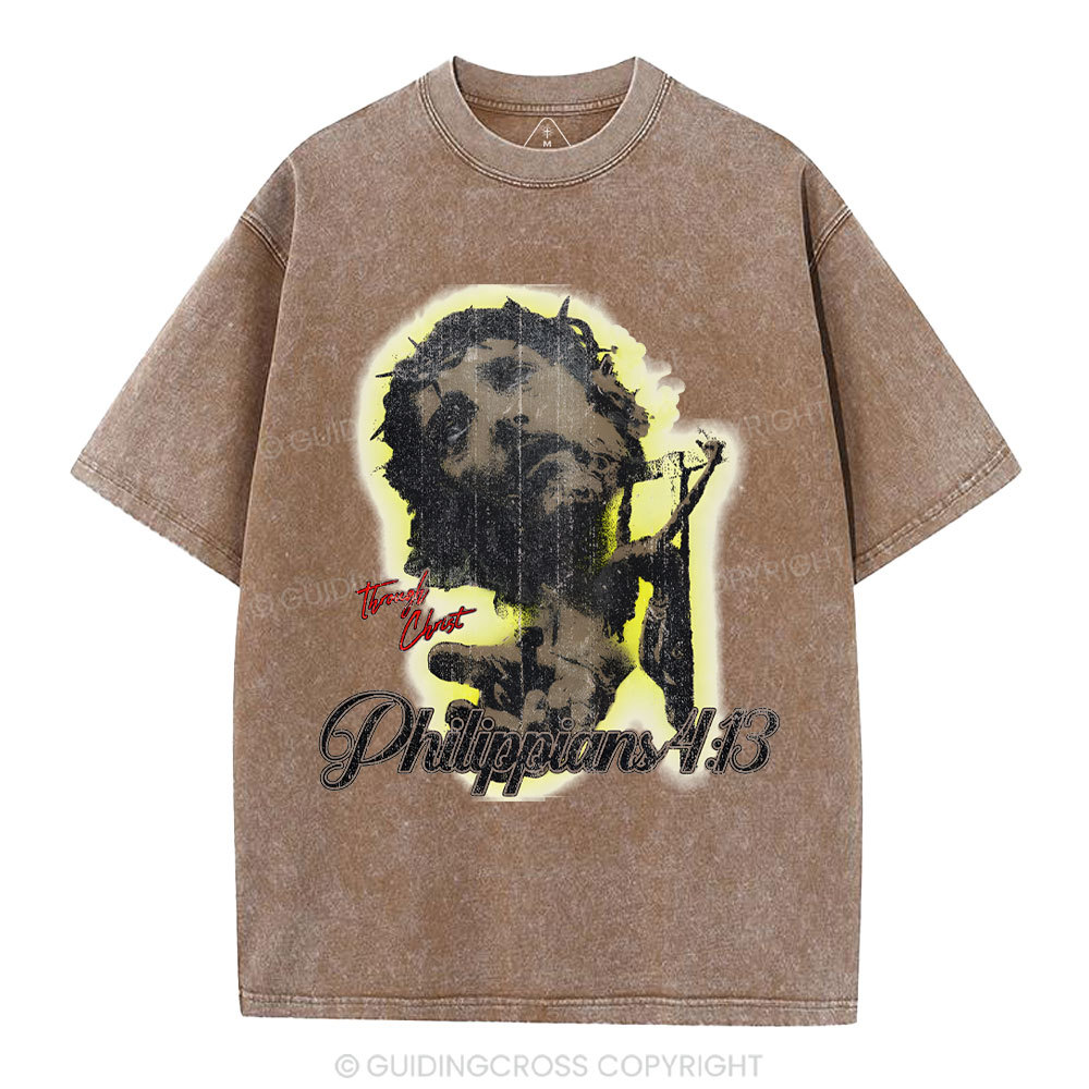 I Can Do All Things Though Christ Christian Washed T-Shirt