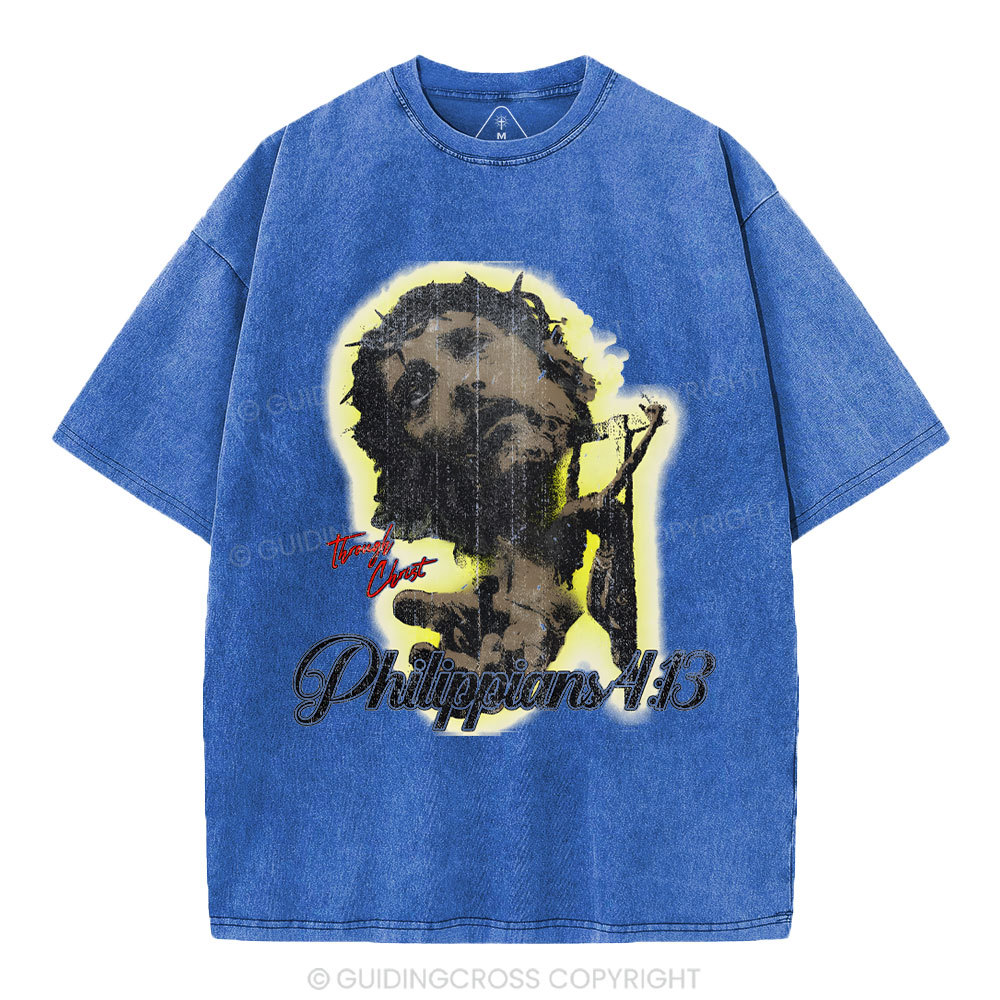 I Can Do All Things Though Christ Christian Washed T-Shirt