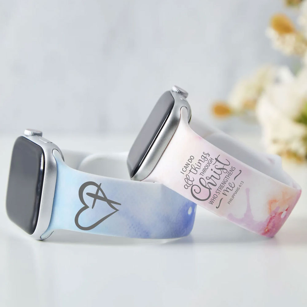 I Can Do All Things Through Christ Tie Dye Christian Watch Band