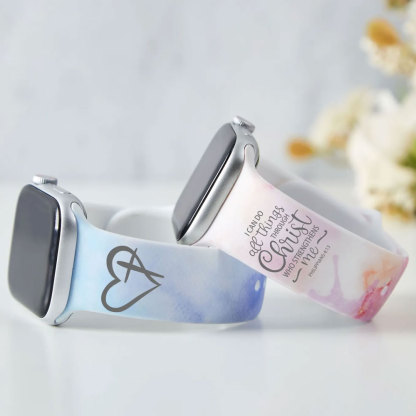 I Can Do All Things Through Christ Tie Dye Christian Watch Band