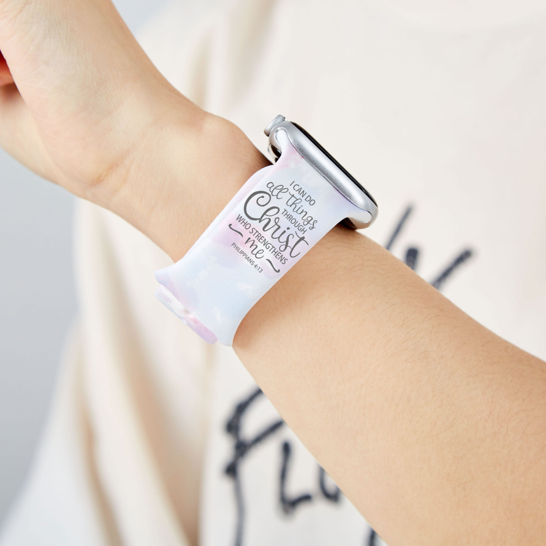 I Can Do All Things Through Christ Christian Print Watch Band