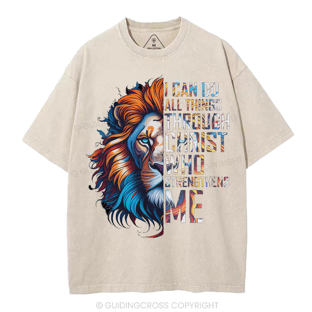 I Can Do All Things Through Christ Christian Washed T-Shirt