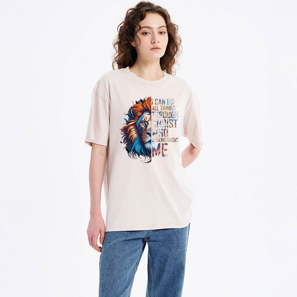 I Can Do All Things Through Christ Christian Washed T-Shirt