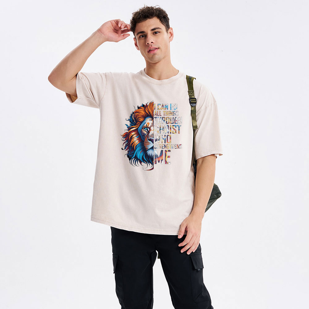 I Can Do All Things Through Christ Christian Washed T-Shirt