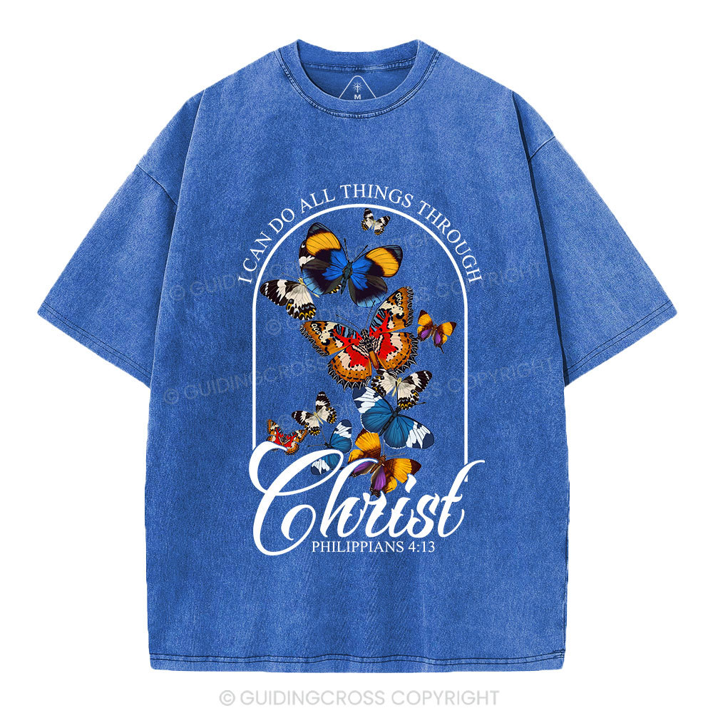 I Can Do All Things Through Christ Christian Washed T-Shirt