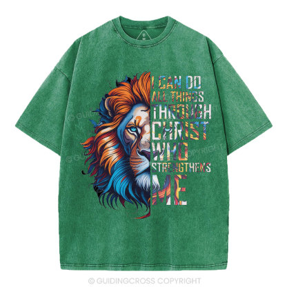 I Can Do All Things Through Christ Christian Washed T-Shirt