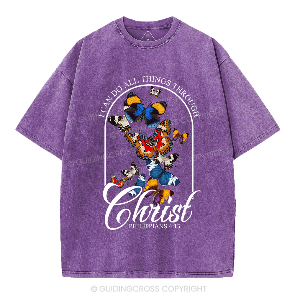 I Can Do All Things Through Christ Christian Washed T-Shirt