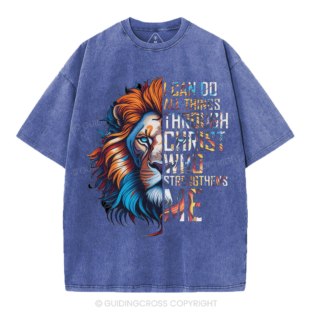I Can Do All Things Through Christ Christian Washed T-Shirt