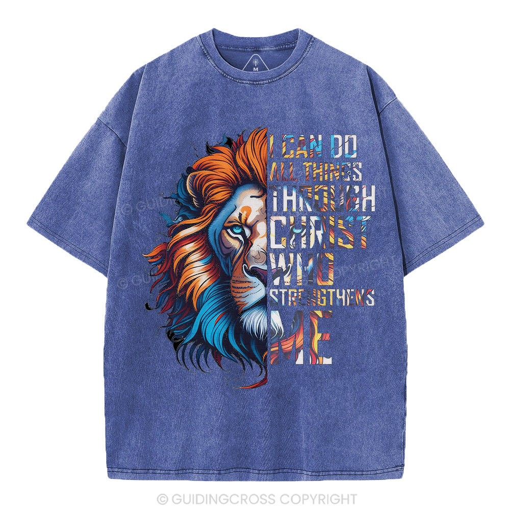 I Can Do All Things Through Christ Christian Washed T-Shirt