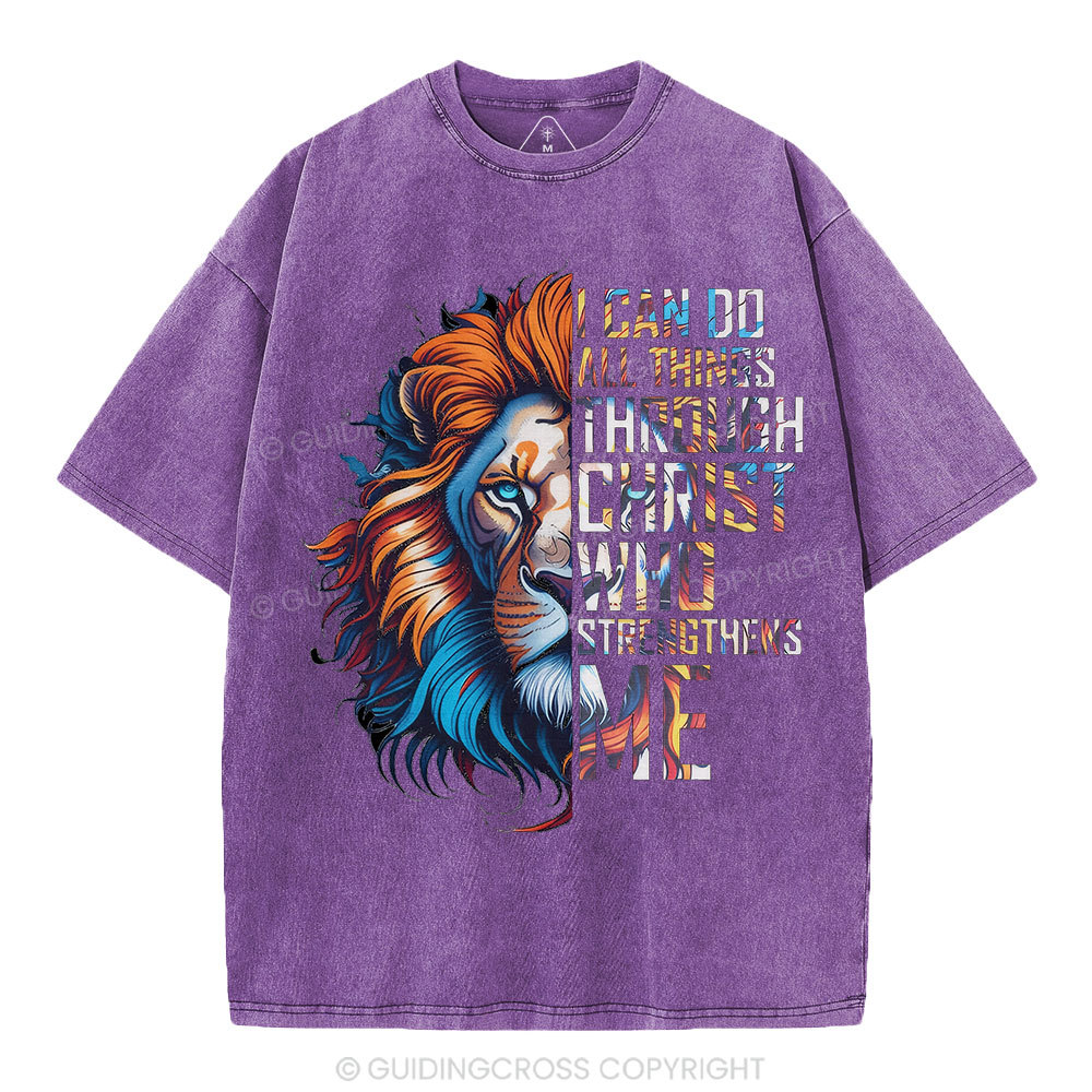 I Can Do All Things Through Christ Christian Washed T-Shirt