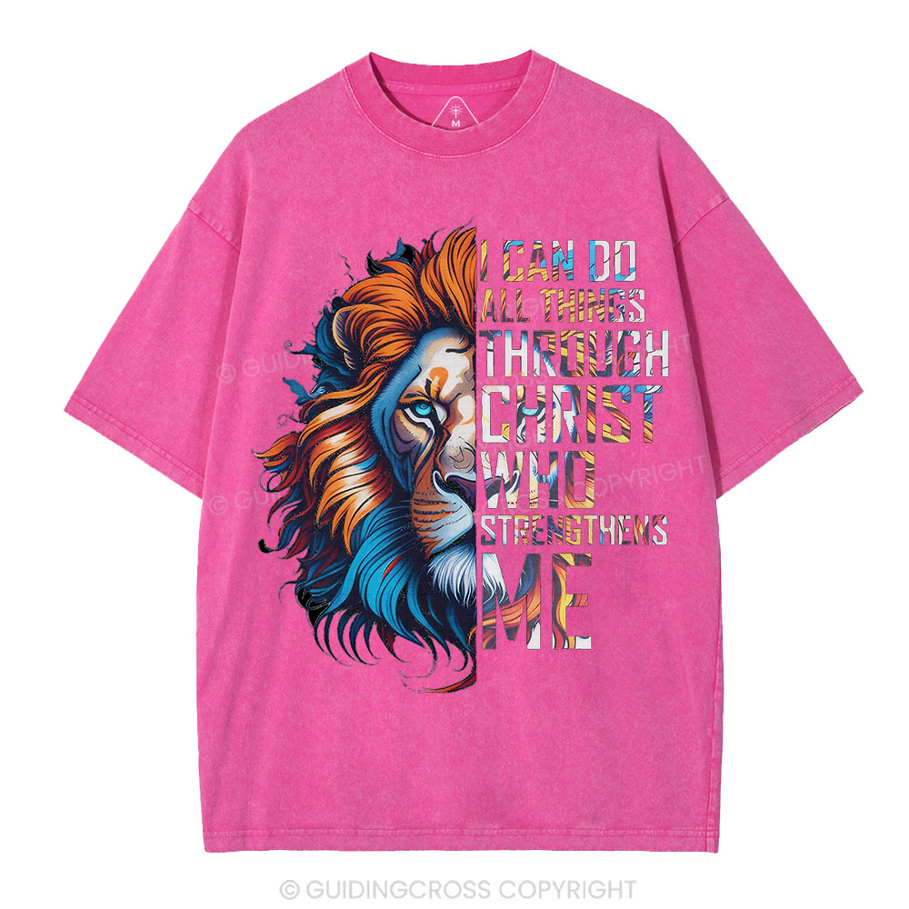 I Can Do All Things Through Christ Christian Washed T-Shirt