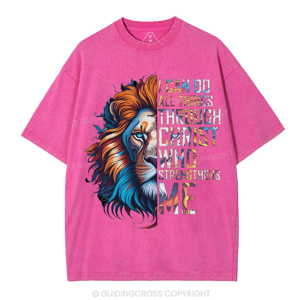 I Can Do All Things Through Christ Christian Washed T-Shirt