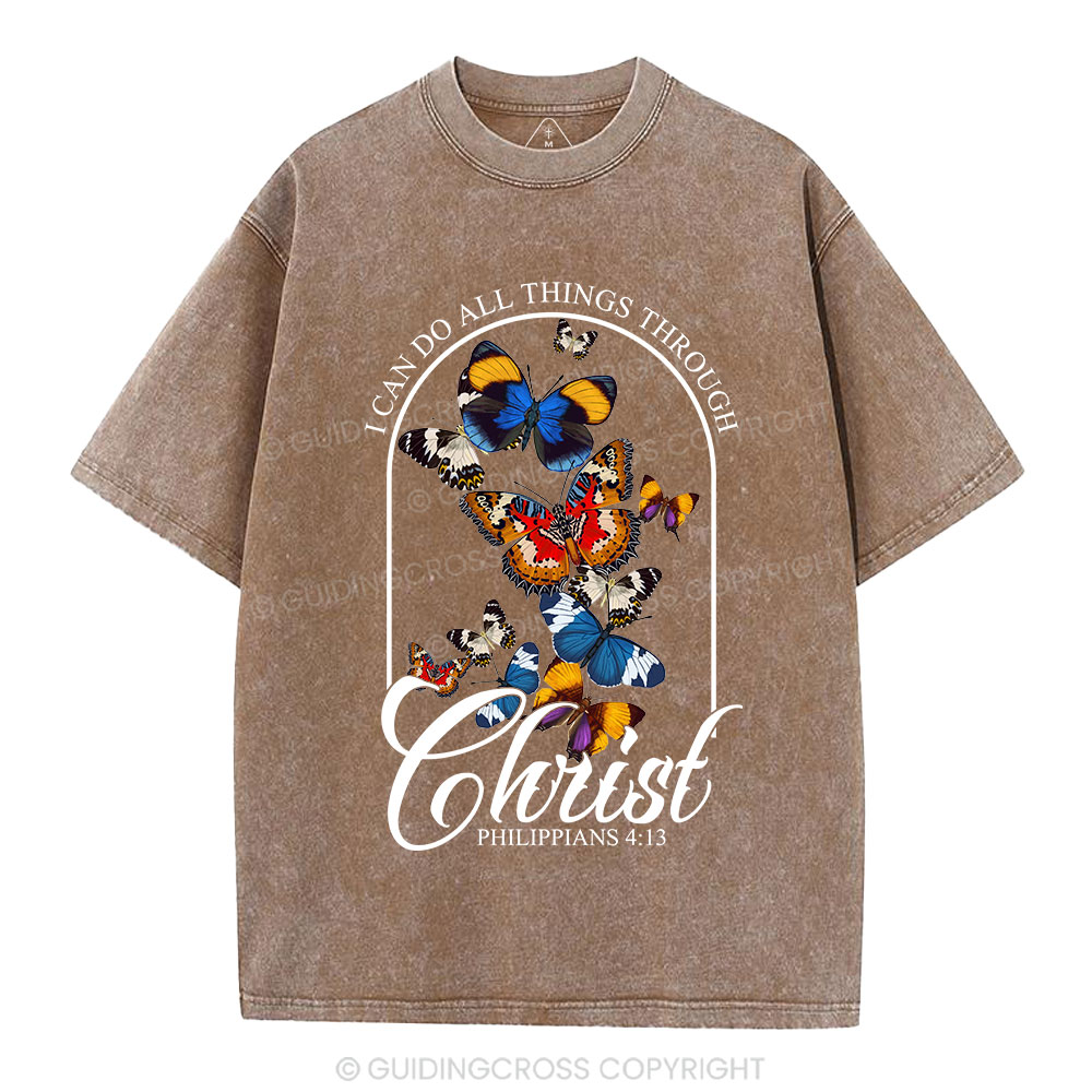 I Can Do All Things Through Christ Christian Washed T-Shirt