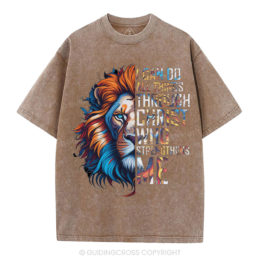 I Can Do All Things Through Christ Christian Washed T-Shirt