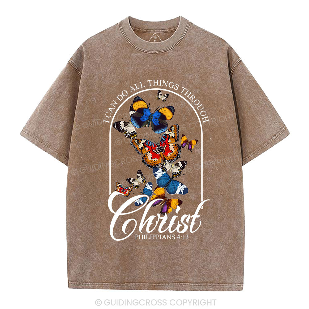 I Can Do All Things Through Christ Christian Washed T-Shirt