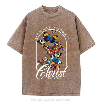 I Can Do All Things Through Christ Christian Washed T-Shirt