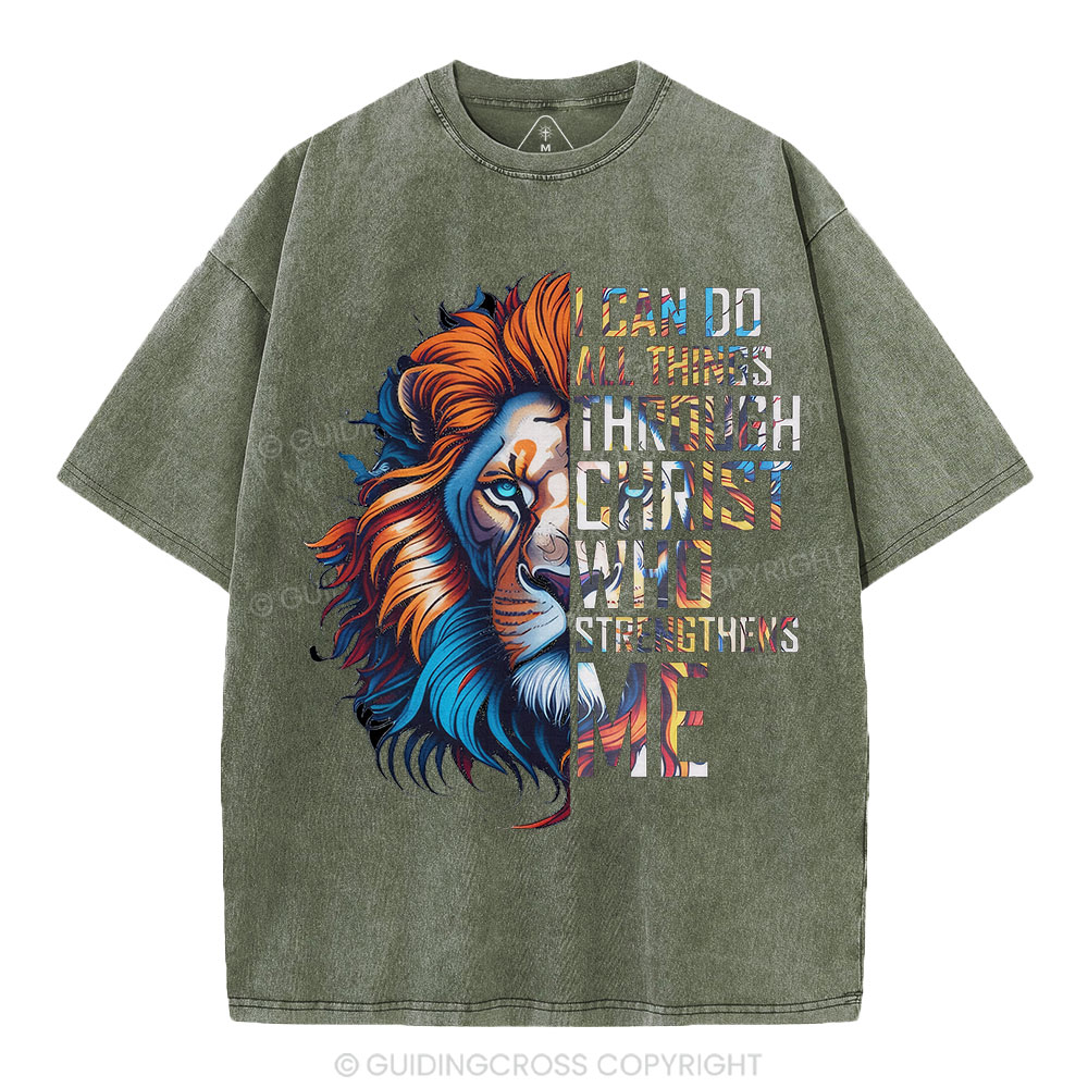 I Can Do All Things Through Christ Christian Washed T-Shirt