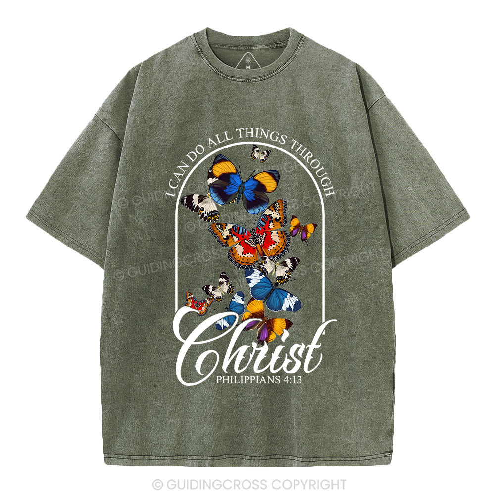 I Can Do All Things Through Christ Christian Washed T-Shirt